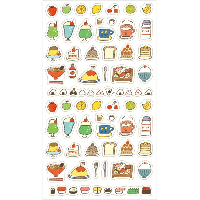 Furukawashiko Daily Seal Planner Sticker Sheet - Watashi Biyori - Delicious Food