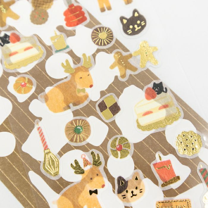 Furukawashiko Foil Sticker Sheet - Cookies and Reindeer
