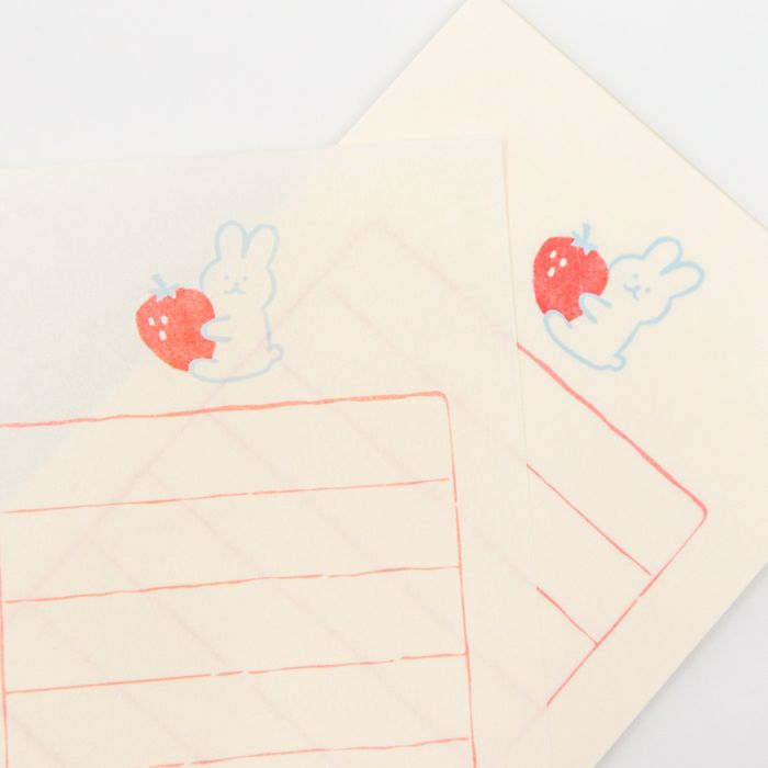 Furukawashiko Mini Letter Set - Strawberry Bunny