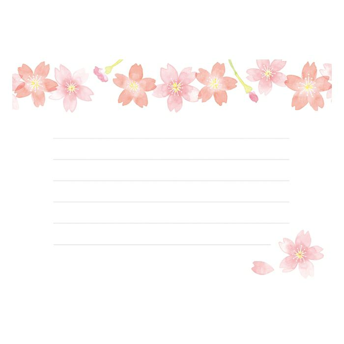 Furukawashiko Mini Horizontal Letter Set - Pink Sakura
