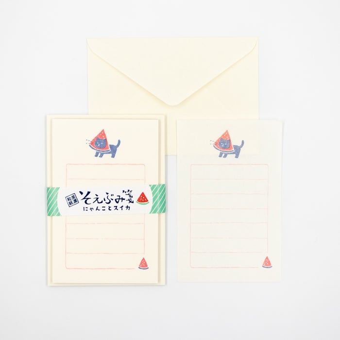 Furukawashiko Mini Letter Set - Cat and Watermelon