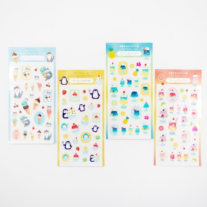 Furukawashiko Clear Sticker Sheet - Cat and Ice Cream