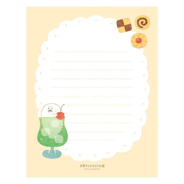 Furukawashiko Letter Set - Sweets Animal Workshop - Cream Seal