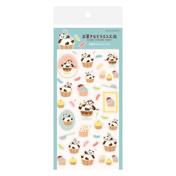 Furukawashiko Sweets Animal Workshop Sticker Sheet - Relaxing Panda