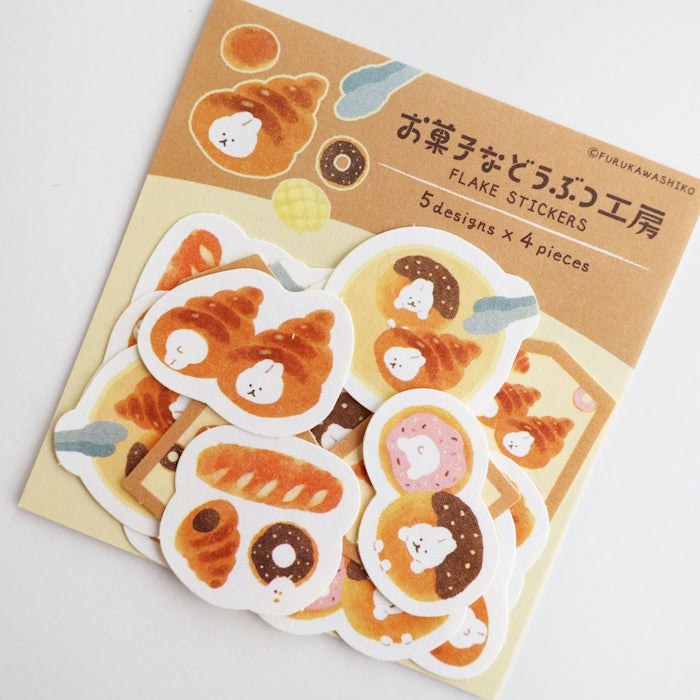 Furukawashiko Sweets Animal Workshop Washi Flake Stickers - Cozy Rabbit