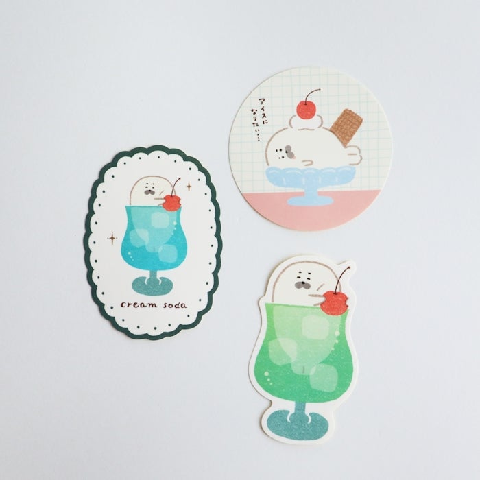 Furukawashiko Sweets Animal Workshop Sticker Set - Cream Seal