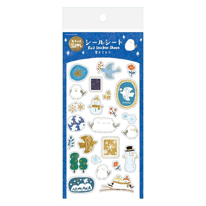Furukawashiko Foil Sticker Sheet - Snow and Bird