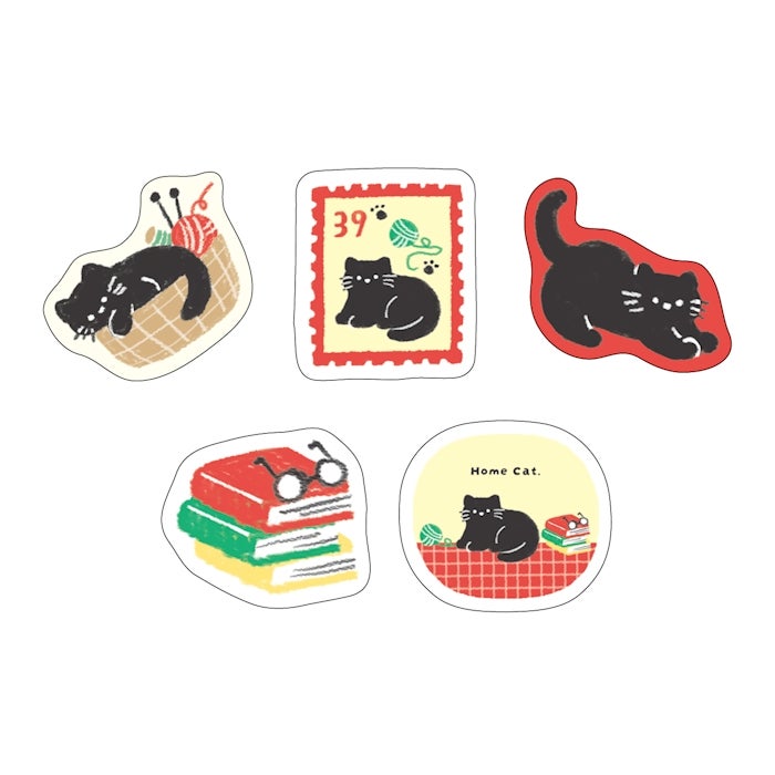 Furukawashiko Flake Stickers - House and Cat