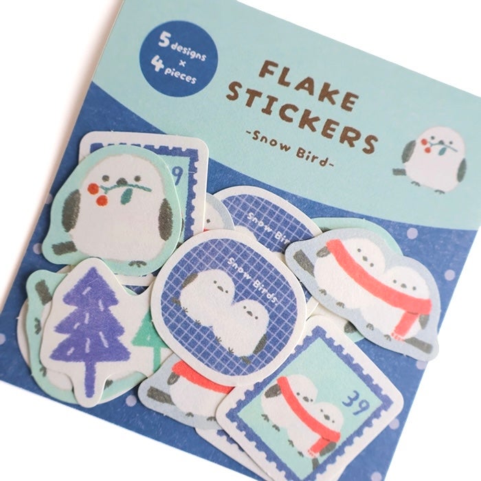Furukawashiko Flake Stickers - Snow and Bird