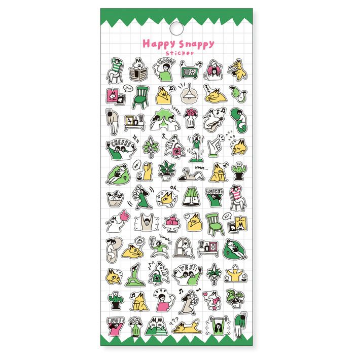 Mind Wave Happy Snappy Stickers - Green