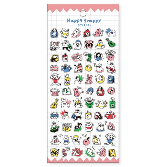 Mind Wave Happy Snappy Stickers - Pink