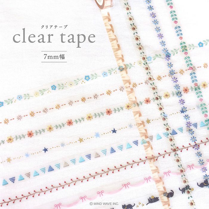 Mind Wave Hokkori Clear Masking Tape - Foil Birds