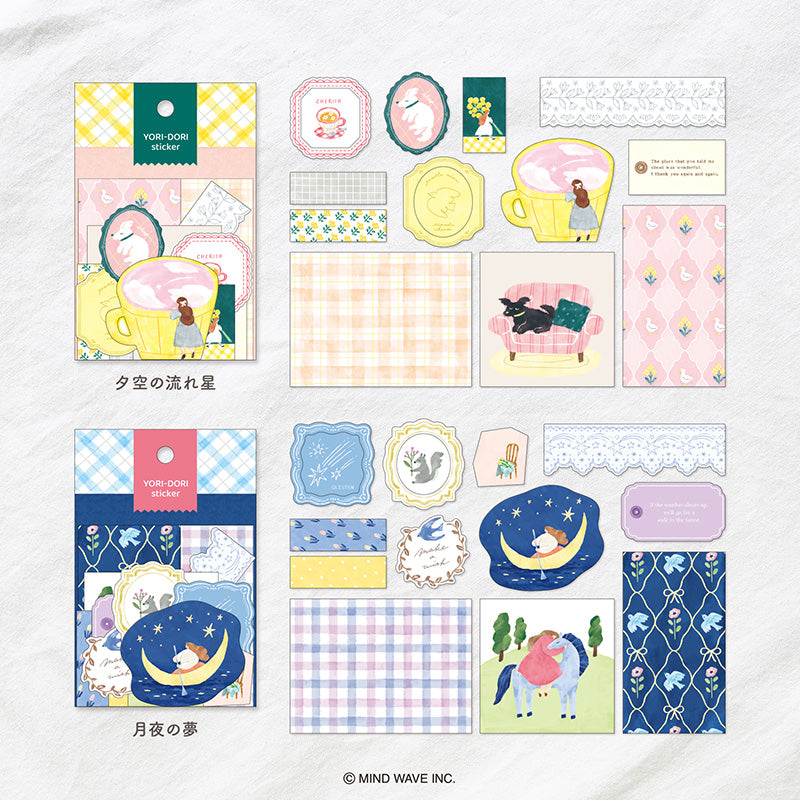 Mind Wave Yori-Dori Stickers - Shooting Star in the Evening Sky