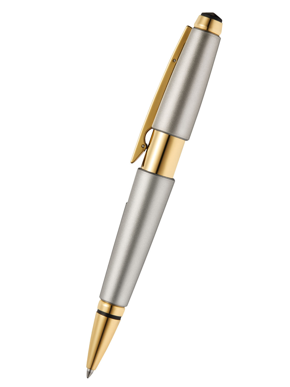 Edge Sonic Titanium Lacquer with Gold PVD Rollerball Pen Side View