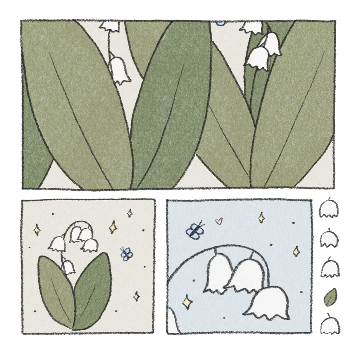 dana ate oatmeal! Lily of the Valley Sticker Sheet