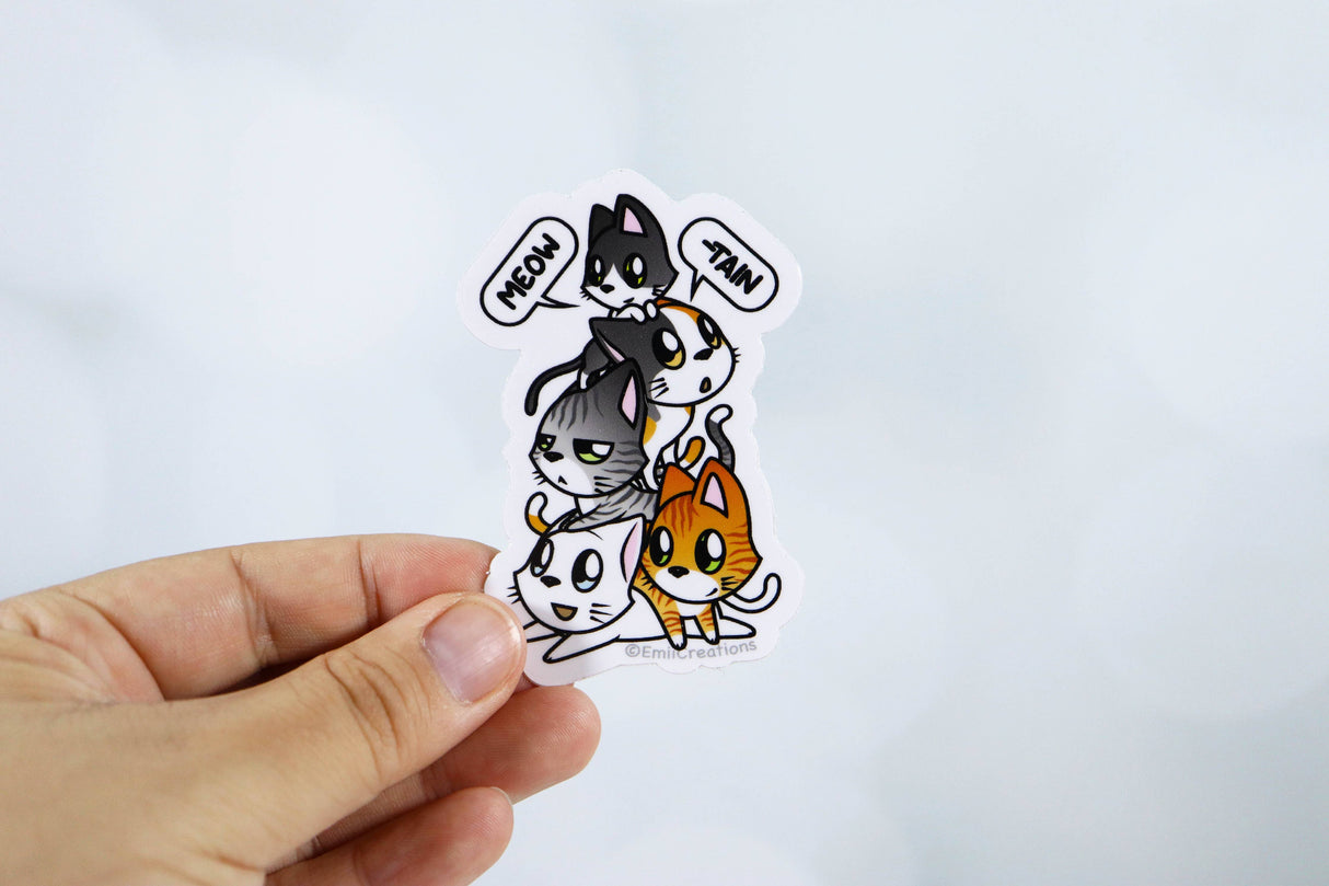 Emii Creations Meowtain Cat Vinyl Sticker