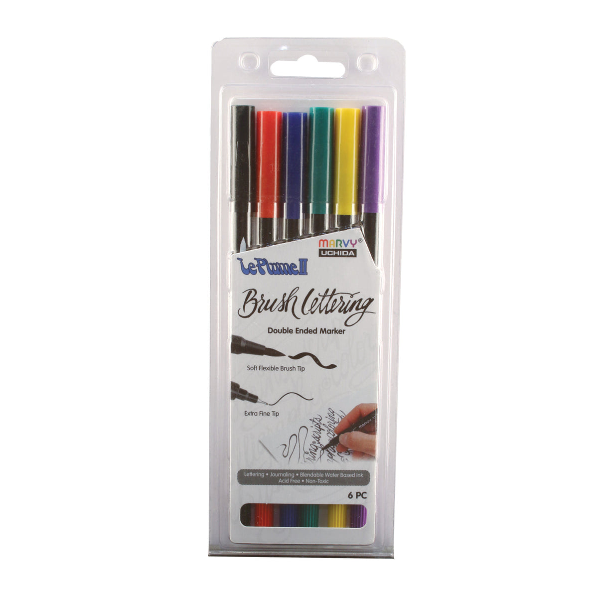 Le Plume II Brush Lettering Set - Primary - Set of 6