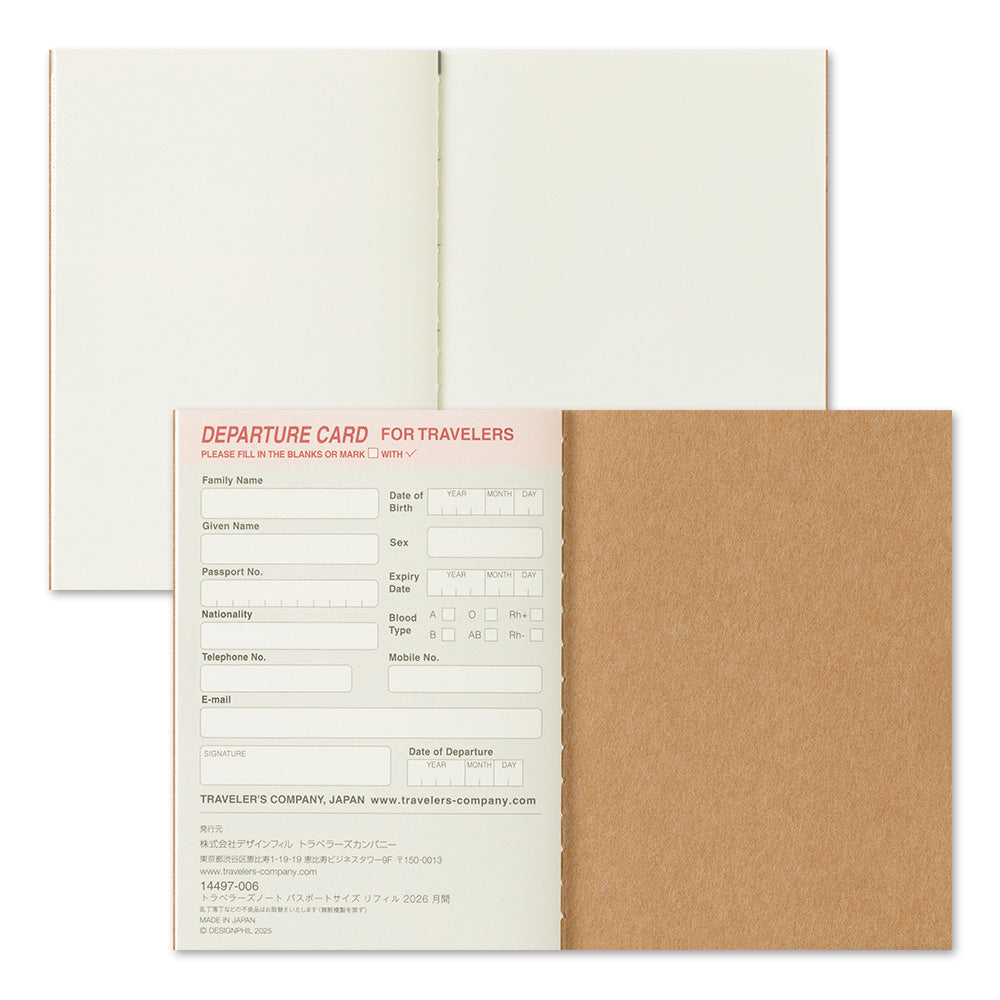 Traveler's Monthly Diary - Passport Size
