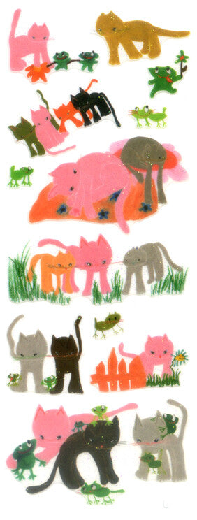 Okuyama & Co Transfer Stickers - UOU CUTE Cats & Frogs