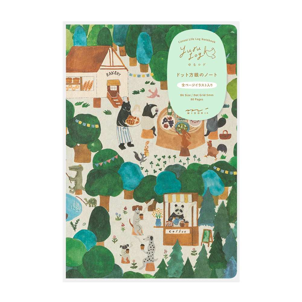 Midori Yuru Log Notebook B6 - Forest Animal