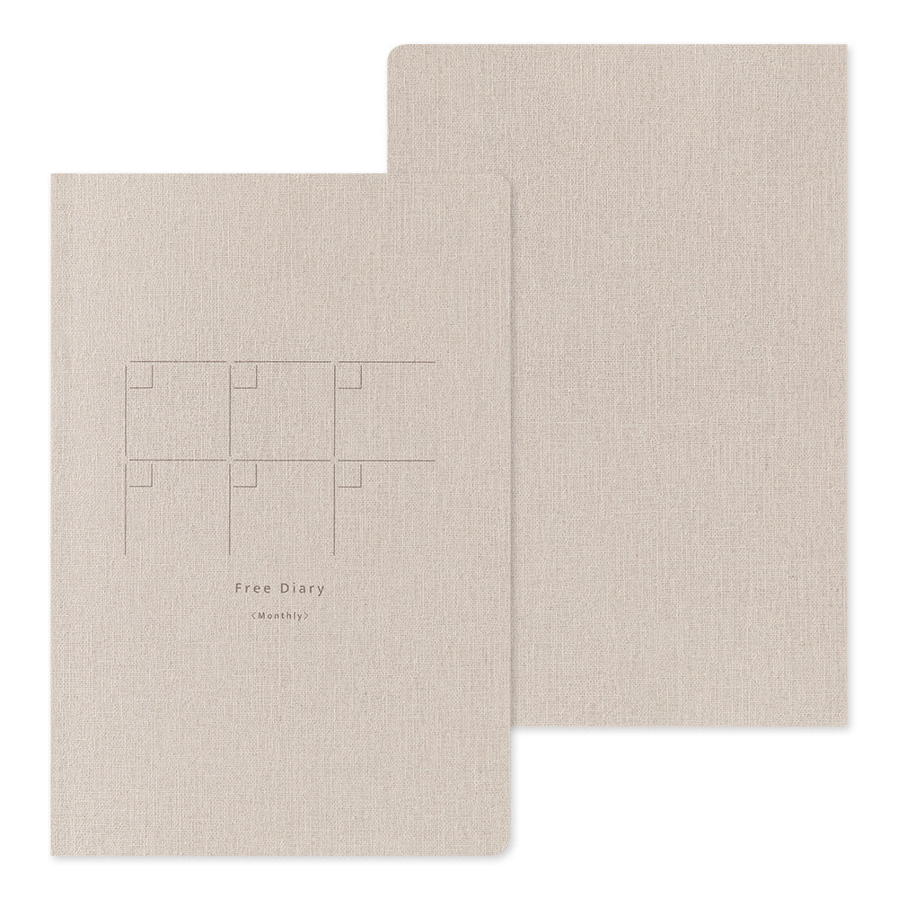 Midori Yuru Log Notebook B6 - Free Diary Monthly (18 Months)