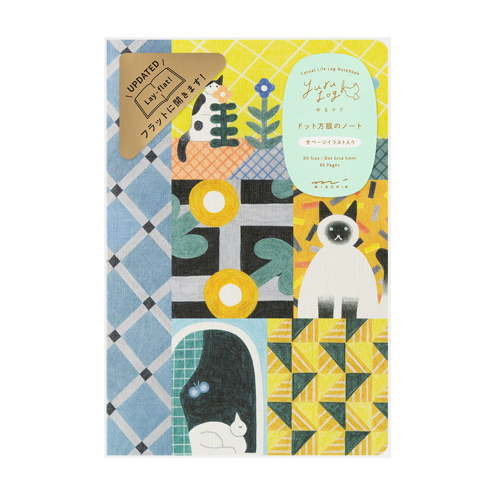 Midori Yuru Log Notebook B6 - Cat A