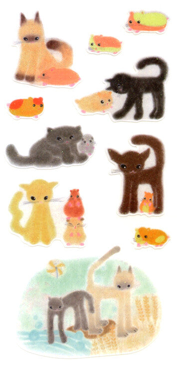 Okuyama & Co Stickers - UOU CUTE Cats & Hamsters