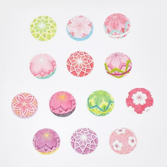 Bande Washi Tape Sticker Rolls - Pink Temari