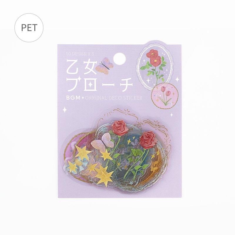 BGM Clear Flake Stickers - Maiden Brooch - Flower