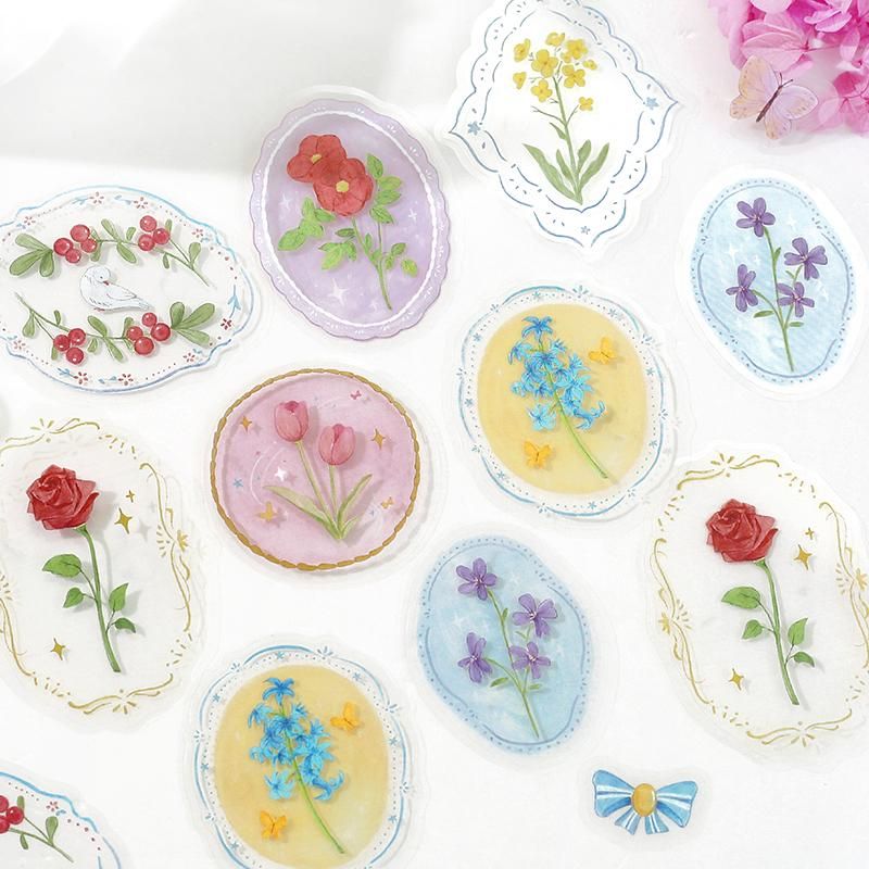BGM Clear Flake Stickers - Maiden Brooch - Flower