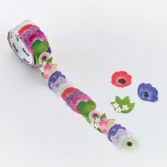 Bande Washi Tape Sticker Rolls - Purple Anemone Bouquet