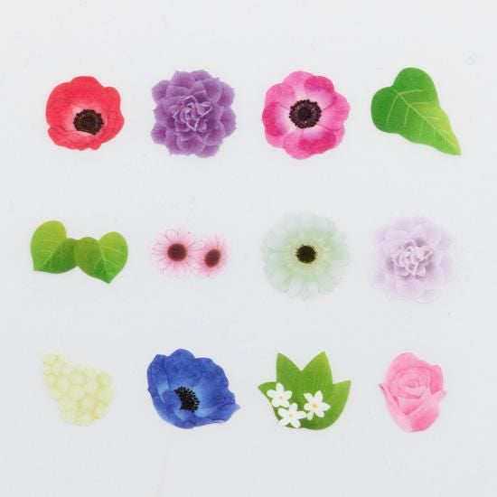 Bande Washi Tape Sticker Rolls - Purple Anemone Bouquet