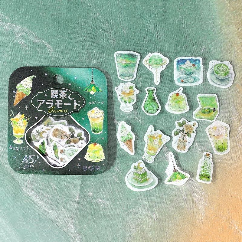 BGM Planner Sticker Flakes - Coffee a la mode - Twilight Moonlight Sky