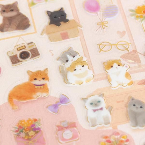 NB Large Clear Sticker - Chill Kitten