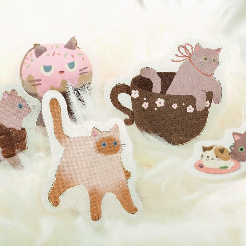 BGM Planner Sticker Flakes - Nyan Cafe - Chocolate
