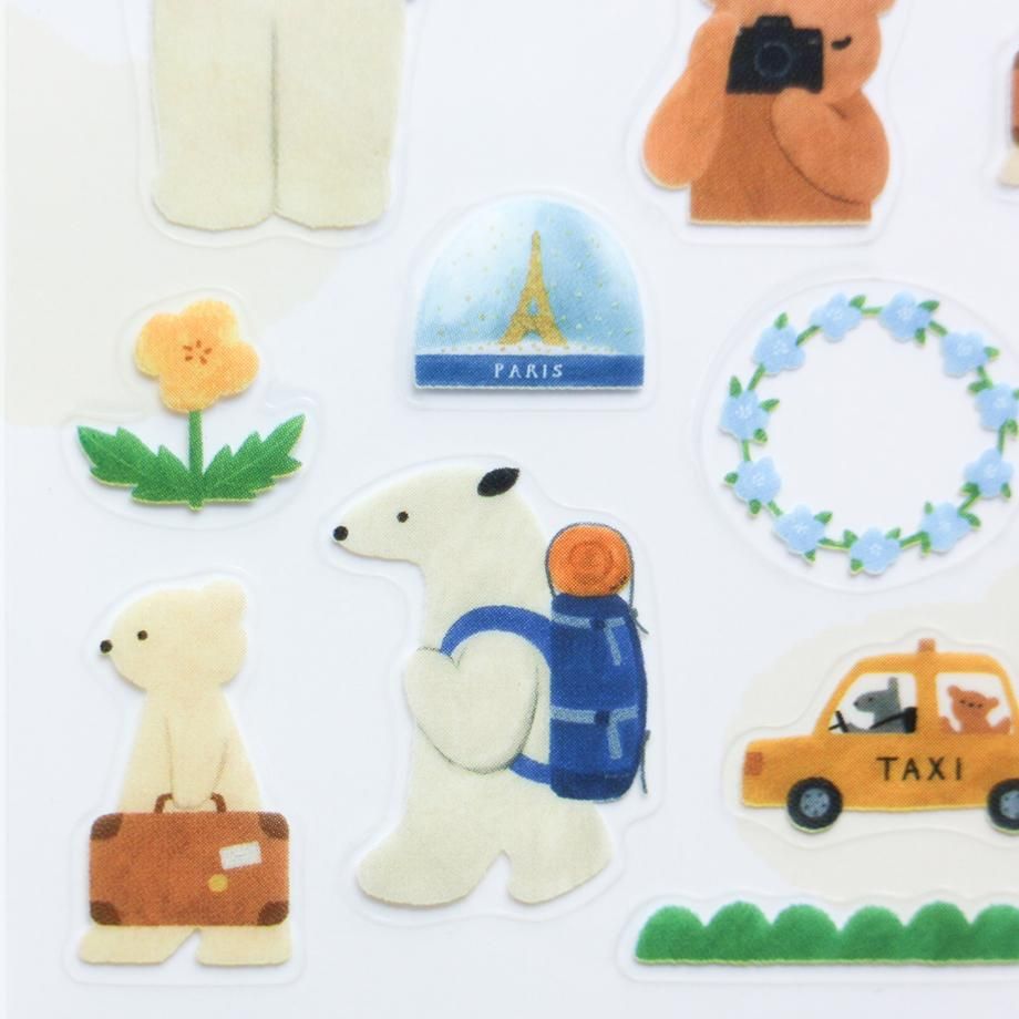 Hyogensha Cozyca Mariko Fukuoka Sticker Sheet - Let's Go on a Trip