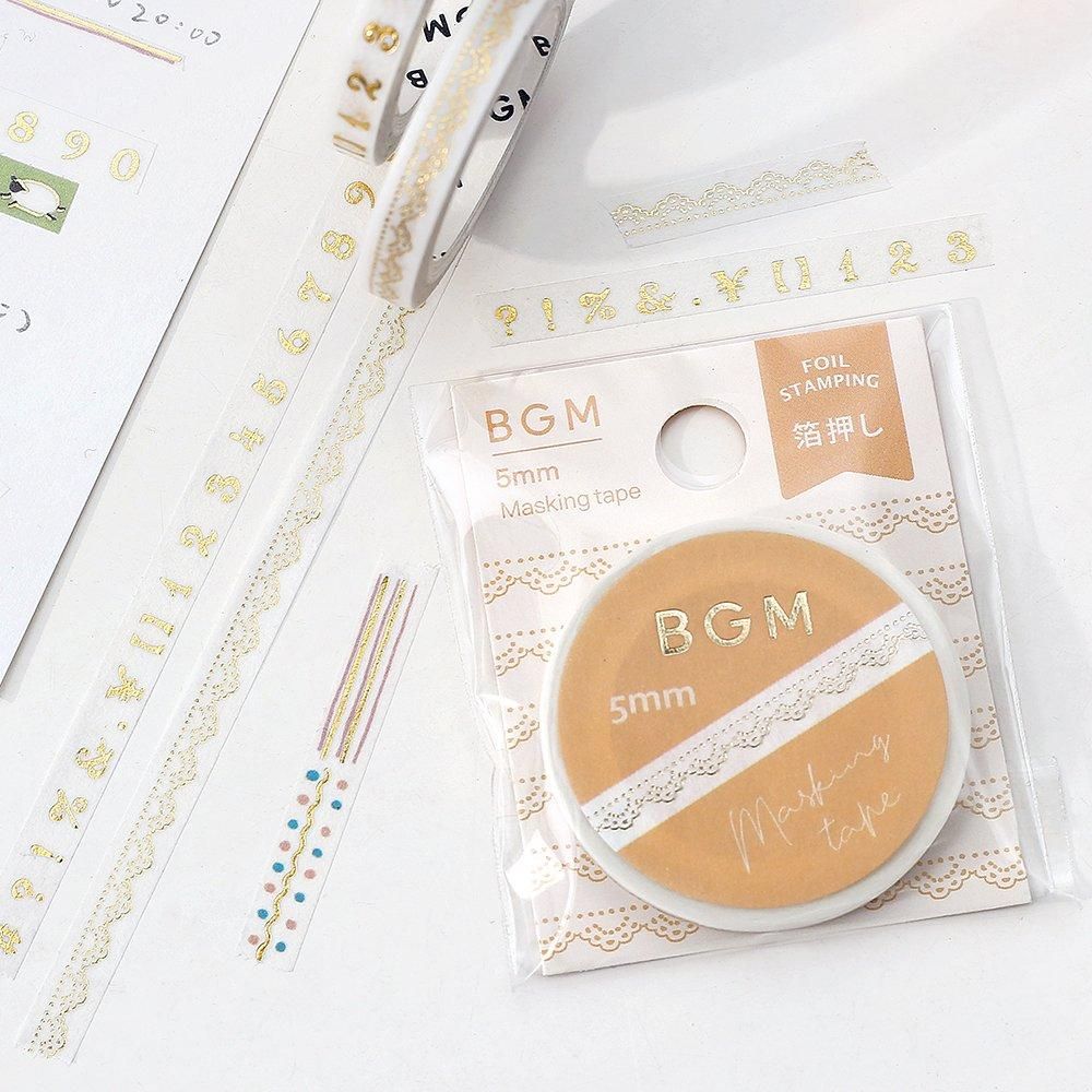 BGM Washi Tape - Life Foil Stamp - Gold Lace