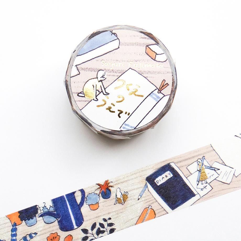 Hyogensha Cozyca Sayuri Fujimaki Foil-Stamped Washi Tape - Tsukue no Ue de