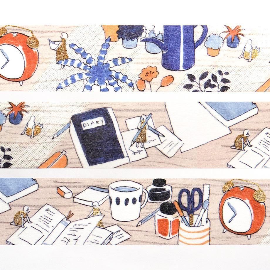 Hyogensha Cozyca Sayuri Fujimaki Foil-Stamped Washi Tape - Tsukue no Ue de