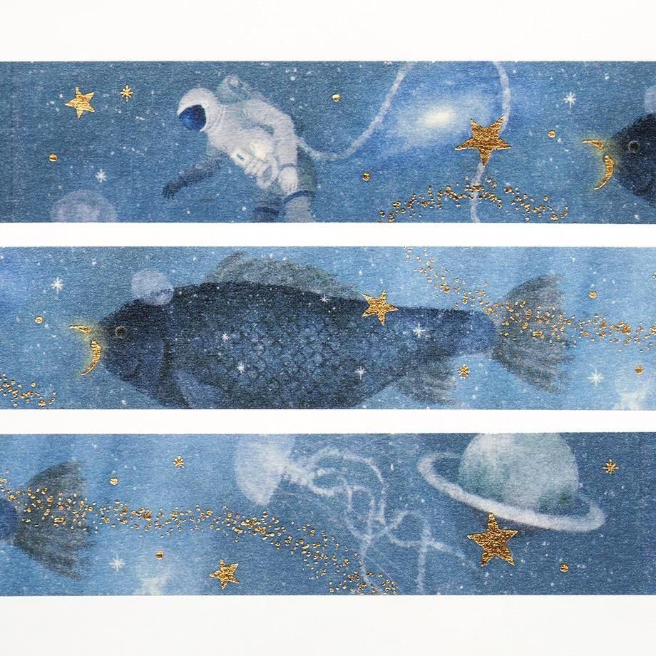 Hyogensha Cozyca Akira Kusaka Foil-Stamped Washi Tape - Deep Blue