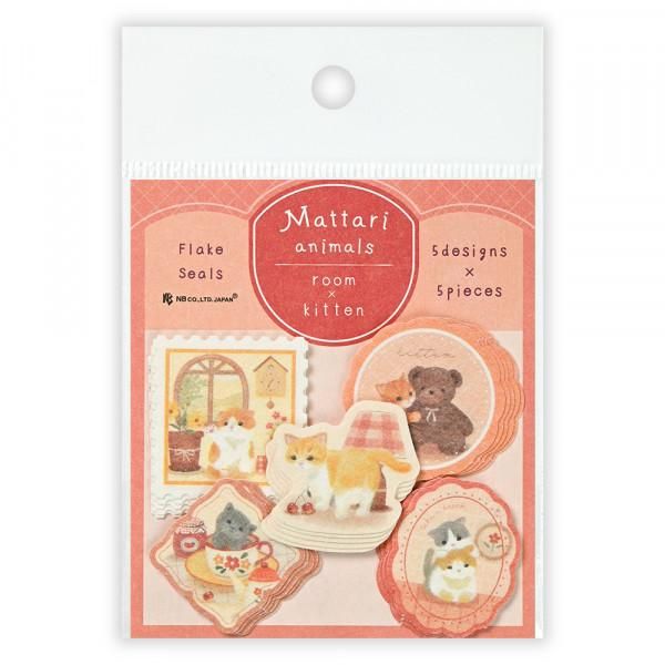 NB Mattari Animals Day Flake Stickers - Kitten