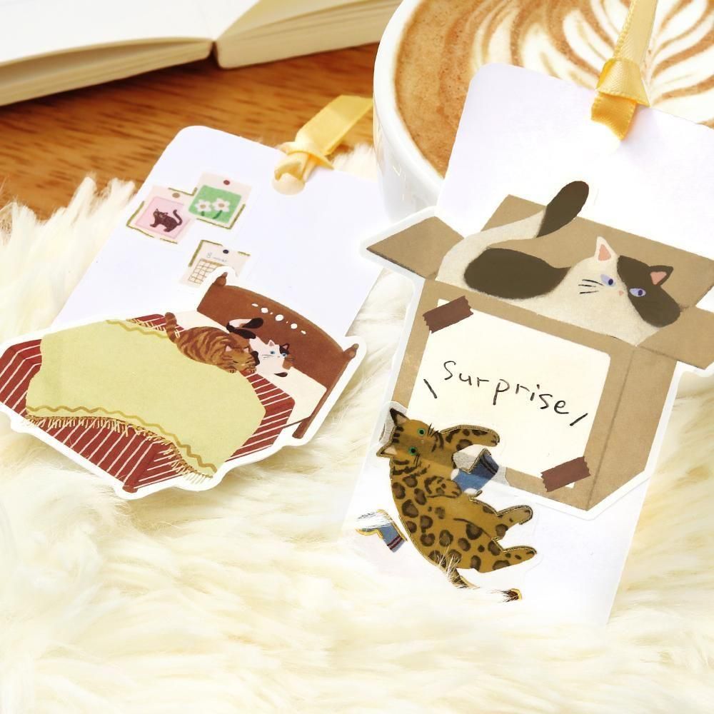 BGM Memo Stickers - Cat Diary - Yellow
