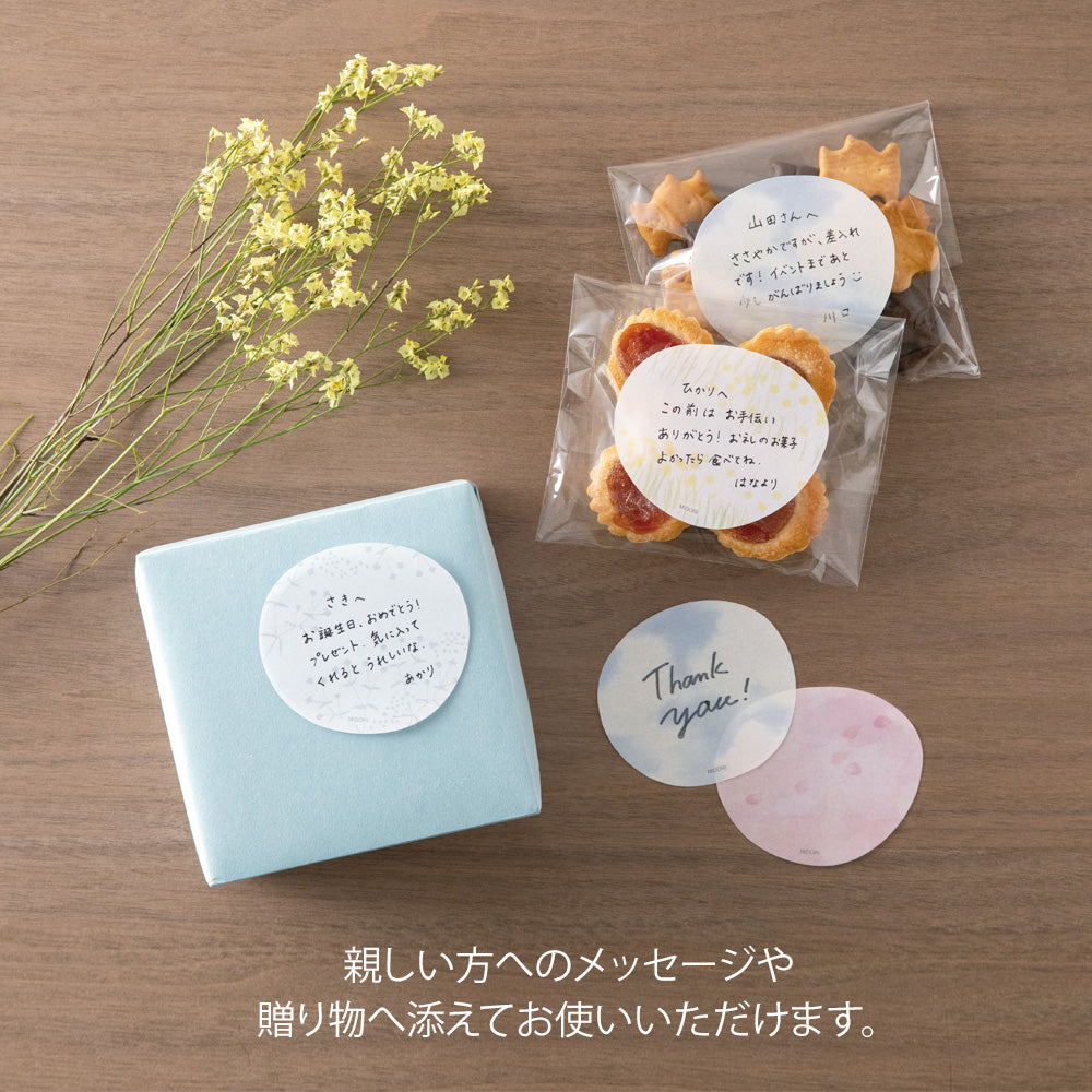 Midori Sticky Notes - Transparent - Small Flowers White