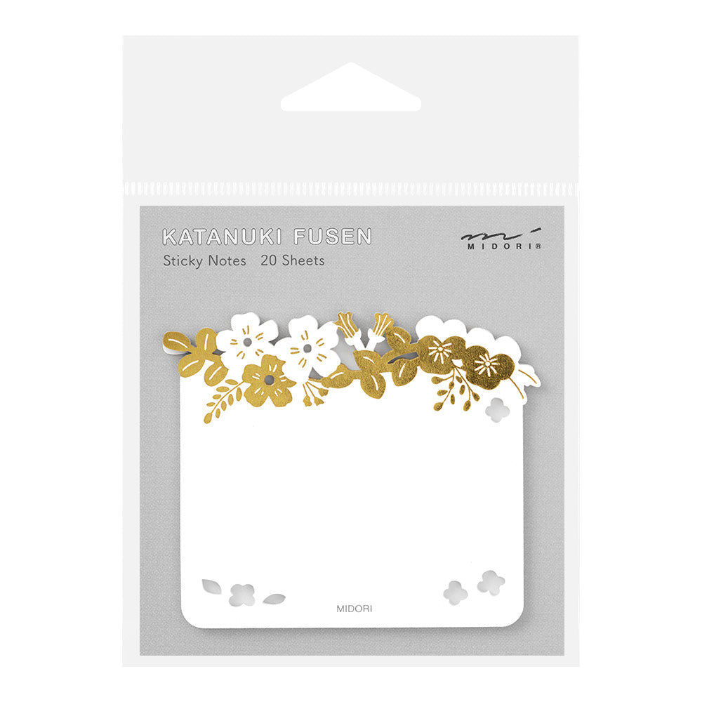 Midori Sticky Notes - Die Cut - Foil Stamped Flowers