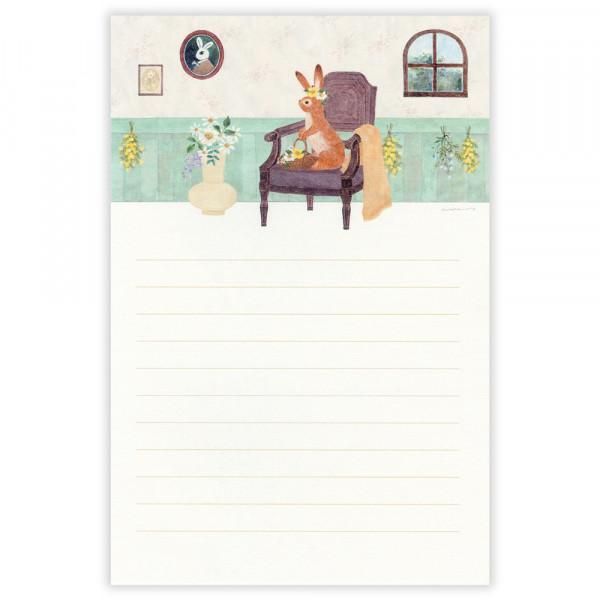 NB Letter Paper - Ressa - A Rabbit with a Flower Ornament