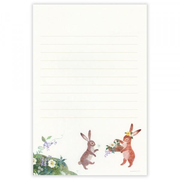 NB Letter Paper - Ressa - A Rabbit with a Flower Ornament