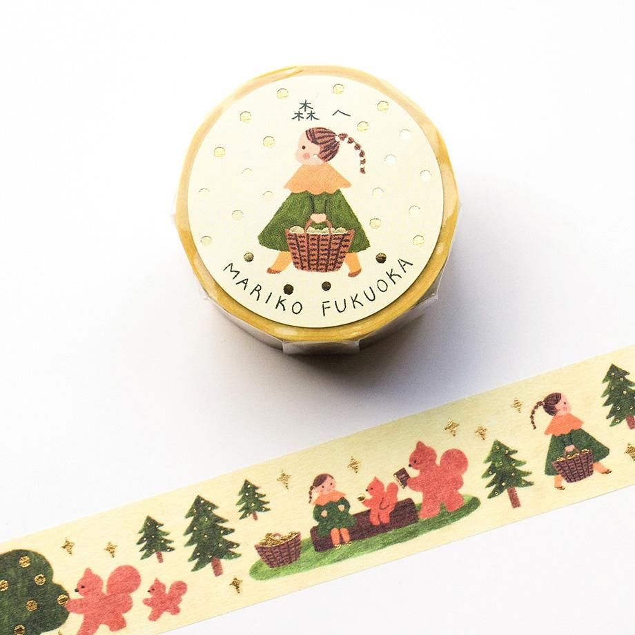 Hyogensha Cozyca Mariko Fukuoka Foil-Stamped Washi Tape - To the Forest