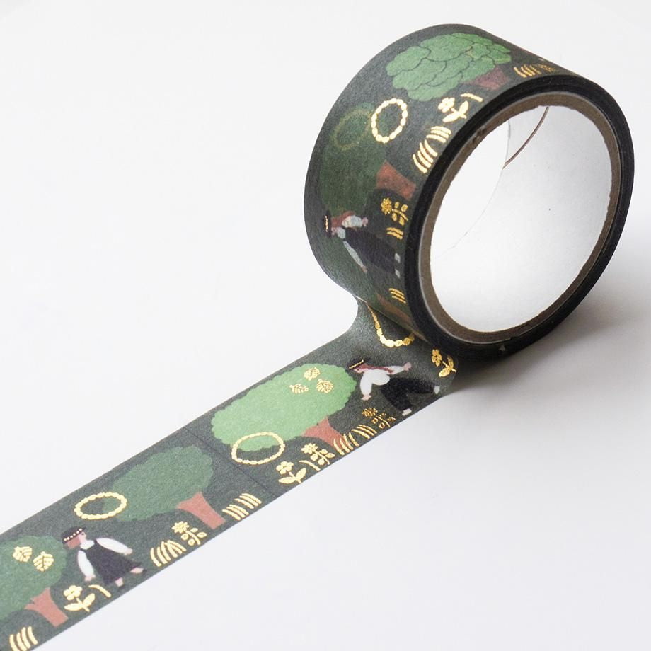 Hyogensha Cozyca Necktie Foil-Stamped Washi Tape - Green