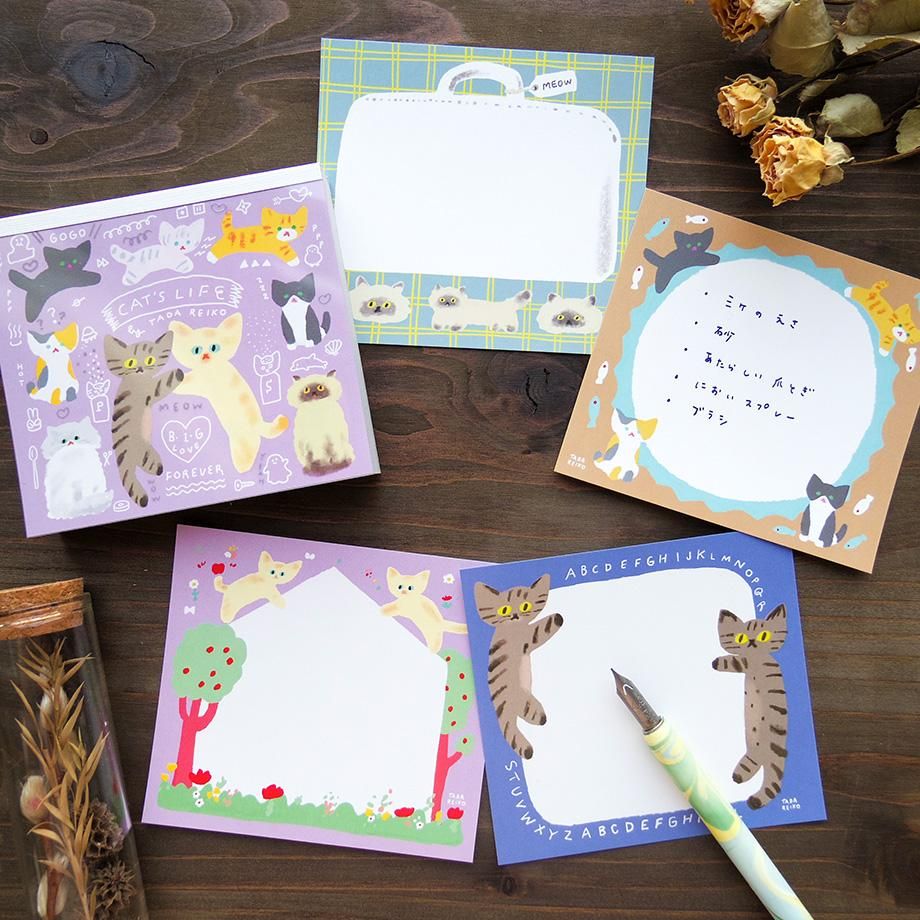 Hyogensha Cozyca Tada Reiko Memo Pad - Cat's Life