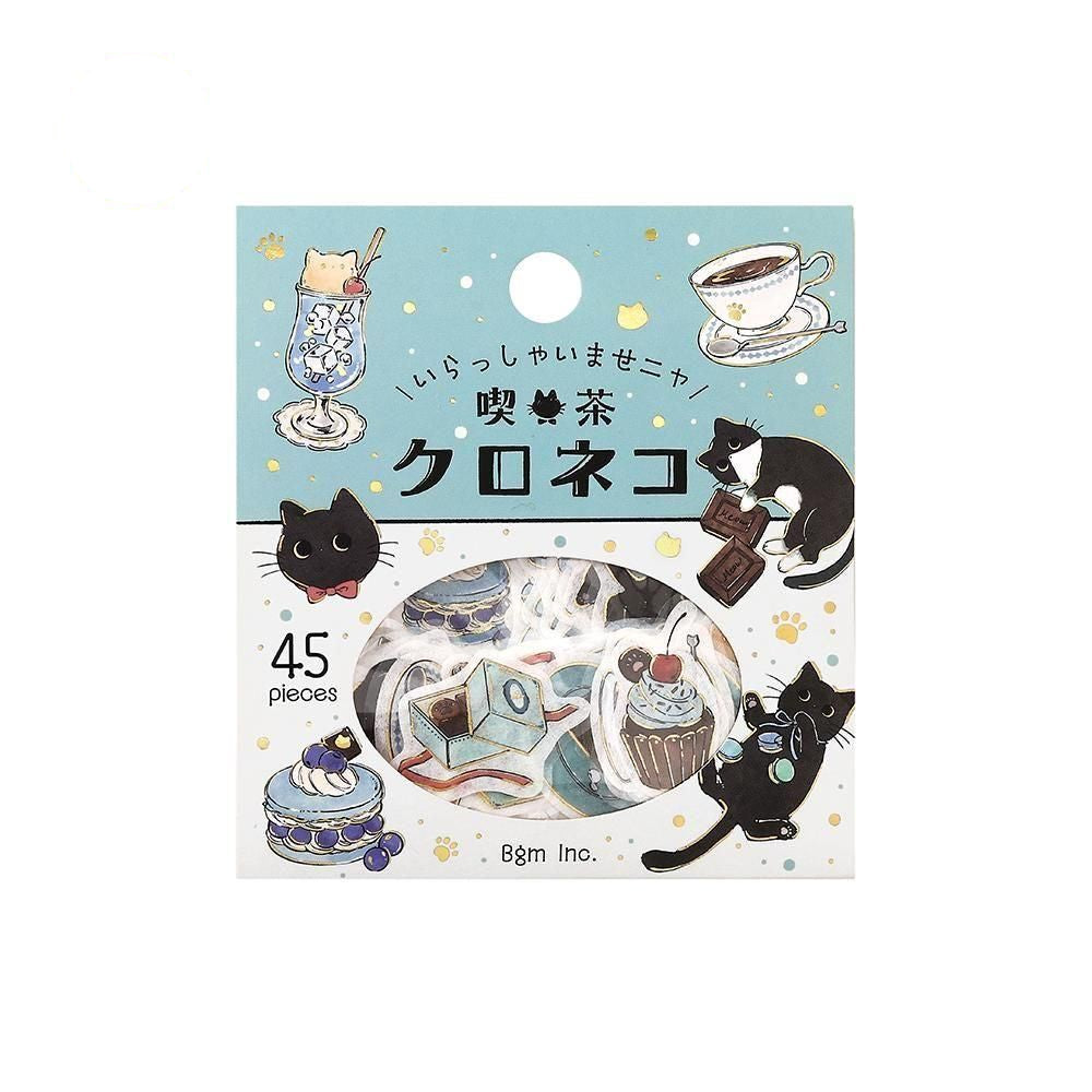 BGM Flake Stickers - Welcome Meow - Cafe Kuroneko